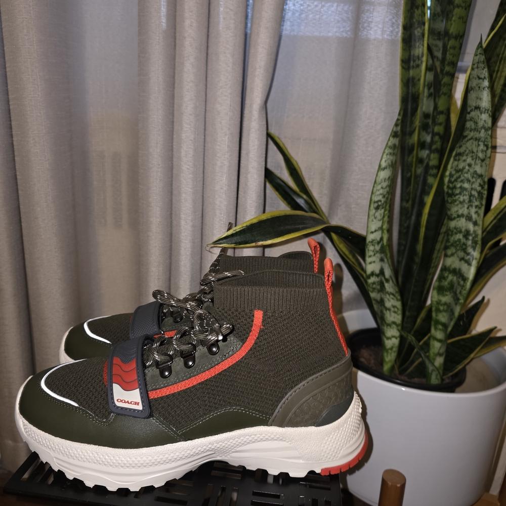 Coach Men's Green and Red Sneakers